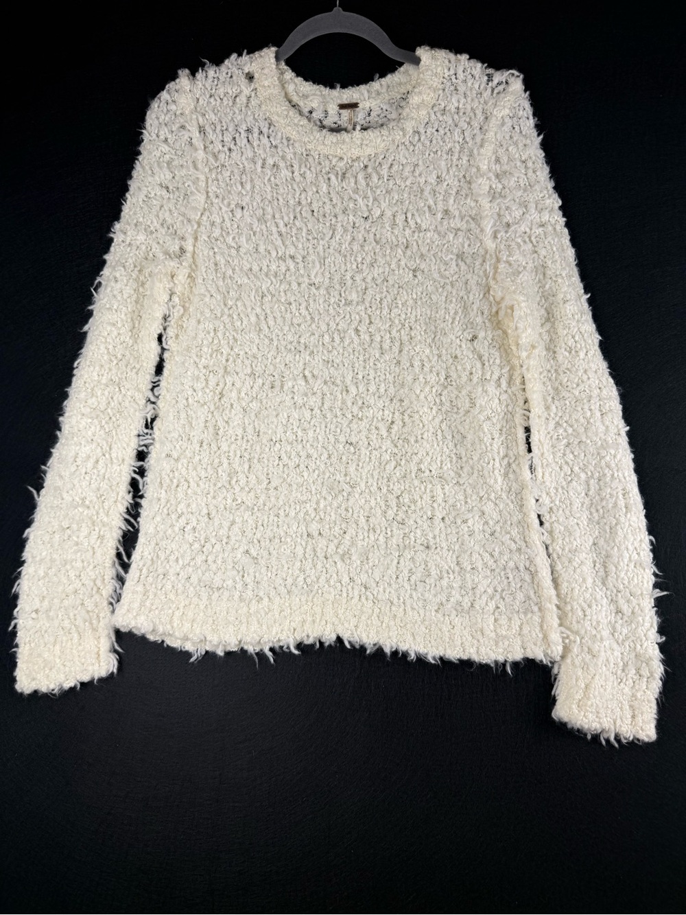 Free People Ivory Textured Sweater Pullover Size M